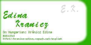 edina kranicz business card